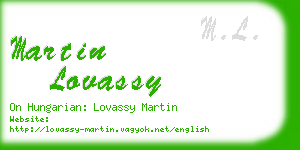 martin lovassy business card